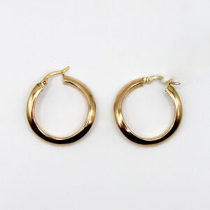 Medium Textured Twist Hoop – 10KT Gold Women’s Earrings