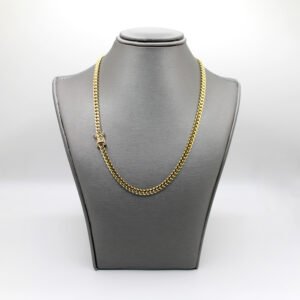 Polished Curb Link Chain with Side Lock – 14KT Gold