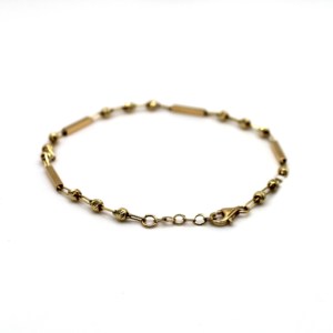 Textured Bead & Bar – 14KT Gold Women’s Bracelet