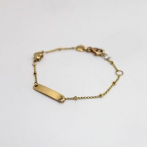 Heart Accent ID Bracelet – 14KT Gold – 5.5"