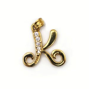 Zirconia Initial "K" – 10KT Pendant