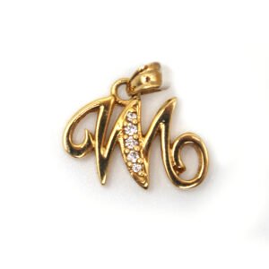 Zirconia Initial "M" – 10KT Pendant