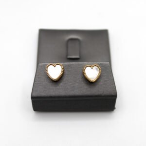 Mother of Pearl Heart Studs – 10KT Gold