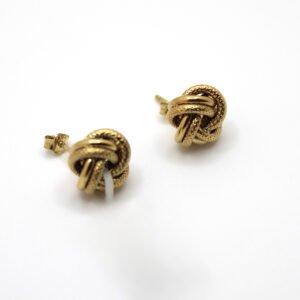 Gold Love Knot Stud Earrings – 10KT Gold