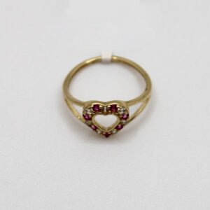 Sparkling Heart Accent Ring – 10KT Gold – Size 1