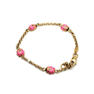 Kids Ladybug Charm – 14KT Gold Bracelet