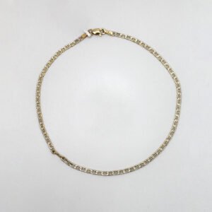 Two-Tone Diamond Cut Mariner Anklet – 10KT Gold
