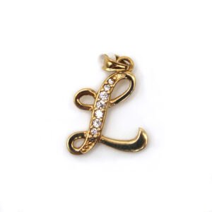 Zirconia Initial "L" – 10KT Pendant