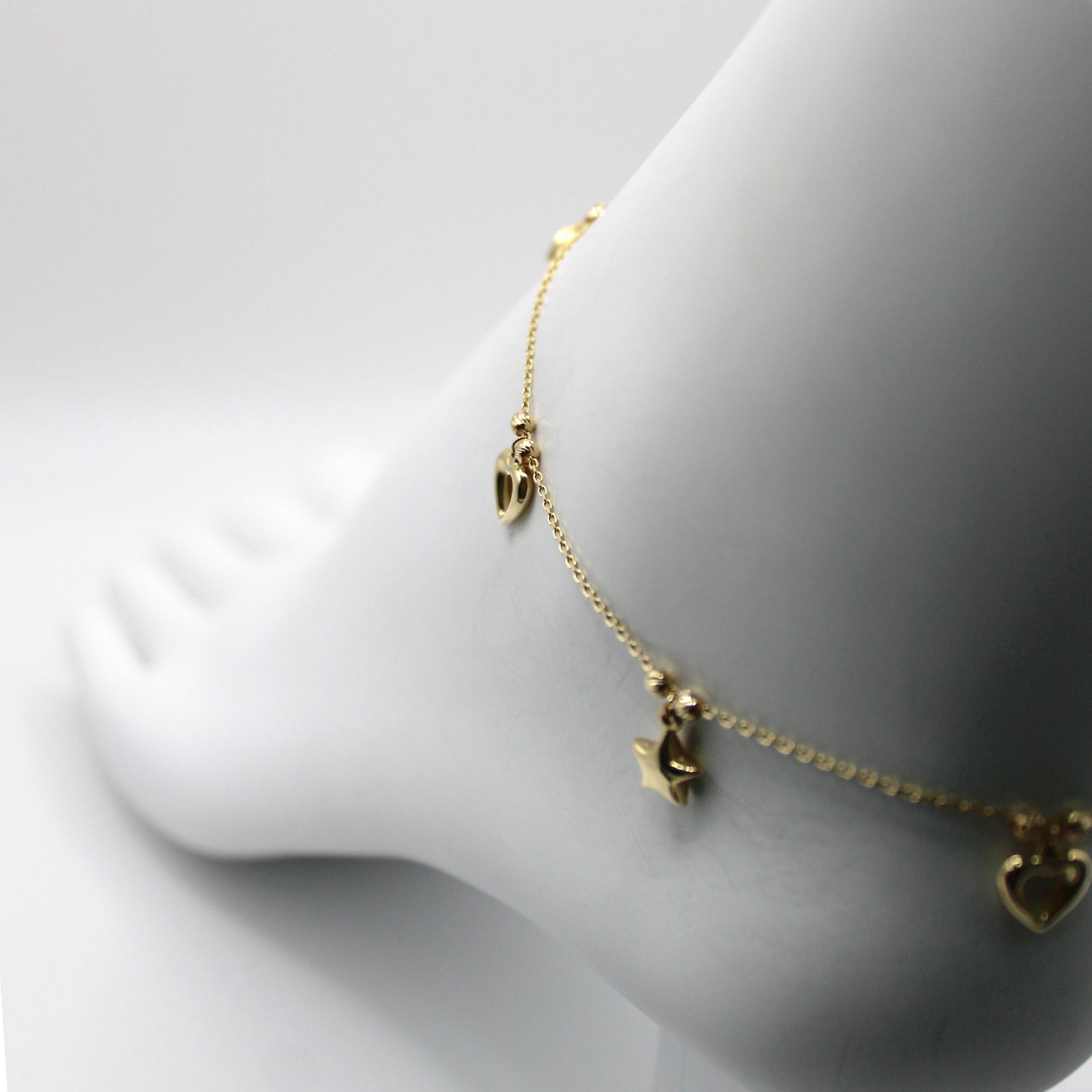 Charming Hearts & Stars – 14KT Anklet - Image 2