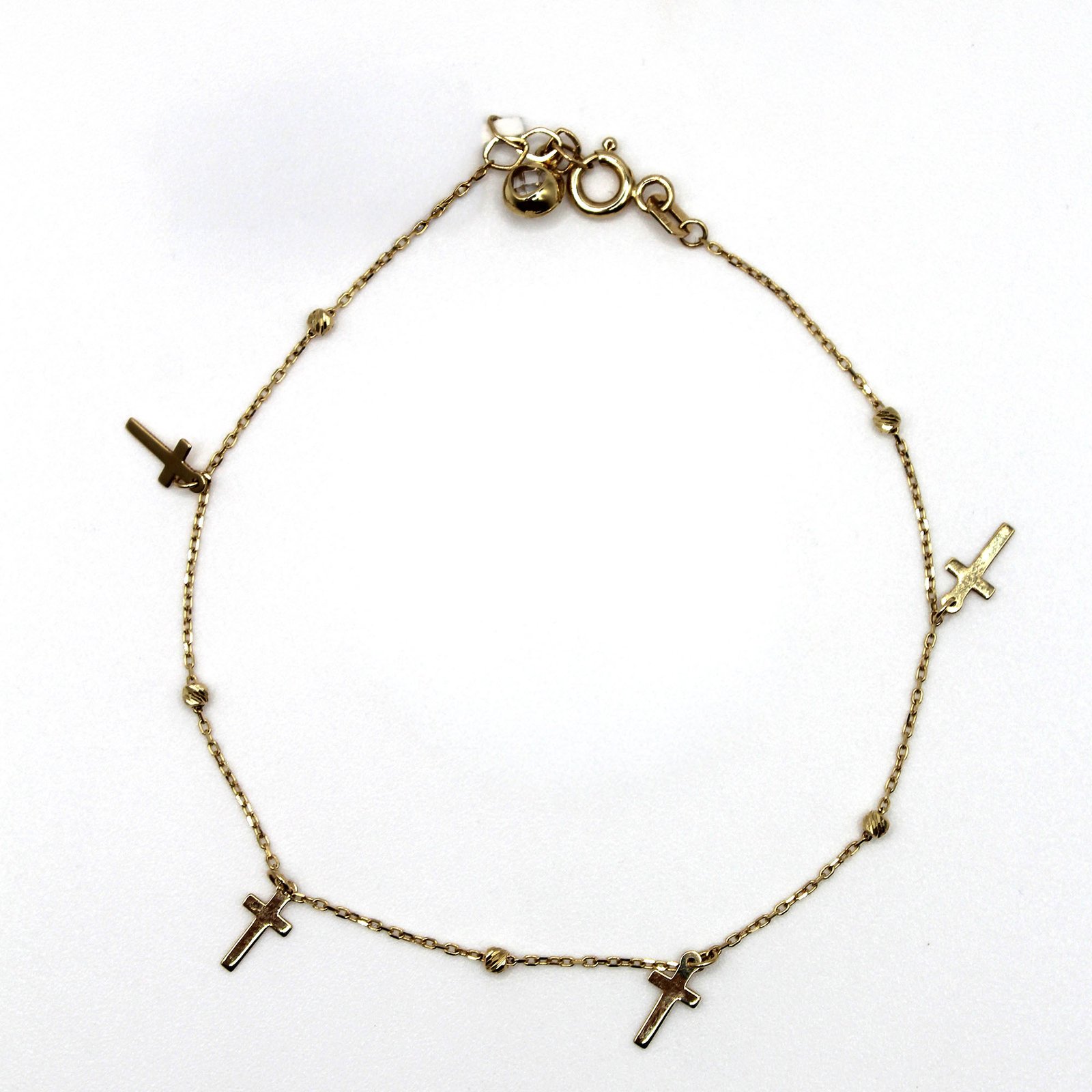 Mini Cross Charms – 14KT Gold Bracelet - Image 2