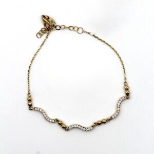 Wavy Stone Station – 14KT Gold Women’s Bracelet