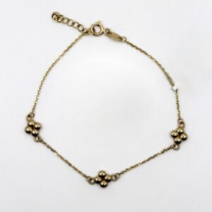 Beaded Flower Station – 14KT Gold Women’s Bracelet