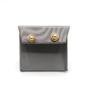 Swirl Accent Ball Stud Earrings – 14KT Gold