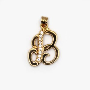 Zirconia Initial "B" – 10KT Pendant