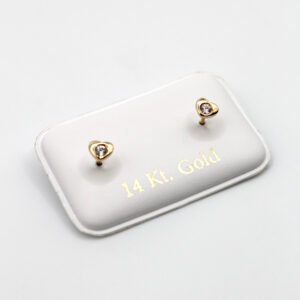Zirconia Heart Studs – 14KT Gold