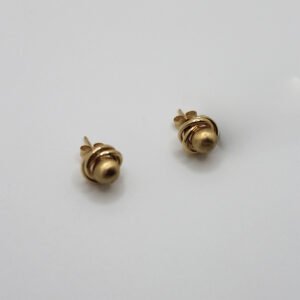 Wrapped Gold Ball Stud Earrings – 14KT Gold