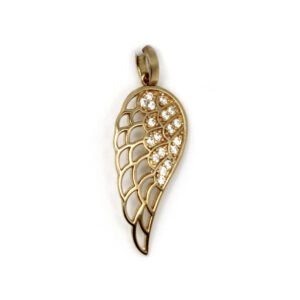 Angel Wing Pendant with Zirconia – 10KT Gold