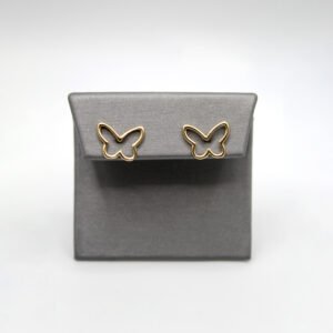 Minimalist Open Butterfly Stud Earrings – 14KT Gold