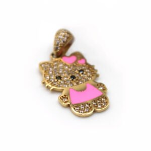 Pink Kitty Sparkle – 14KT Pendant