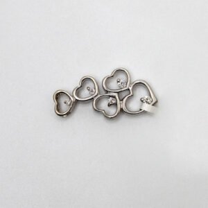 Interlocking Heart Cluster Pendant – 10KT White Gold – 0.10CT