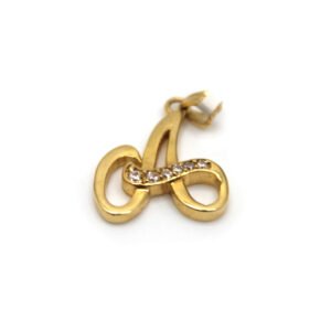 Zirconia Initial "A" – 10KT Pendant