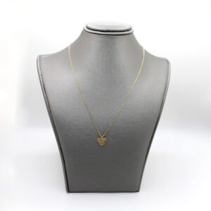 Shimmering Pavé Heart Pendant – 14KT Gold