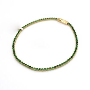 Emerald-Tone Tennis Bracelet – 14KT Gold