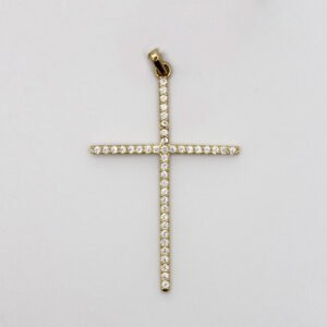Glimmering Slim Cross Pendant – 10KT Gold