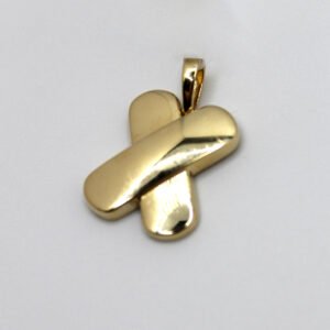 Polished "X" Motif Pendant – 10KT Gold