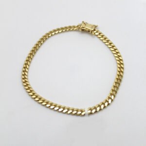 Solid Curb Link Bracelet with Box Clasp – 10KT Gold