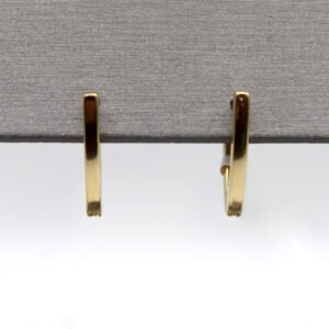 Polished Geometric V-Hoop Earrings – 10KT Yellow Gold