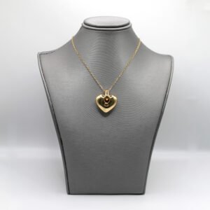 Polished Puffed Heart Necklace – 14KT Gold