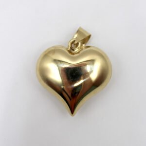 Polished Puffed Heart Pendant – 10KT Gold