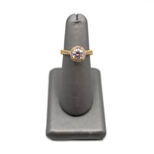 Brilliant Halo Engagement Ring – 14KT Gold – Size 7 1/4