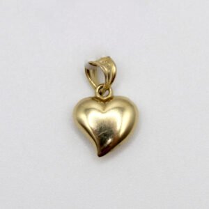 Polished Puffed Heart Pendant – 14KT Gold