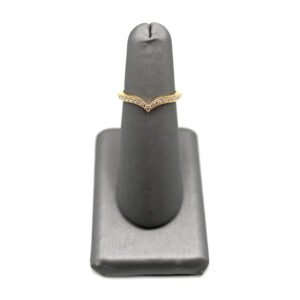 Diamond Accent Wishbone Ring – 14KT Gold – Size 7