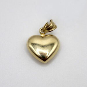 Polished Puffed Heart Pendant – 10KT Gold