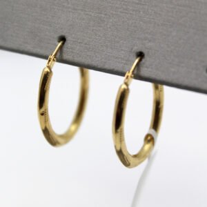 Etched Classic Hoop Earrings – 14KT Gold