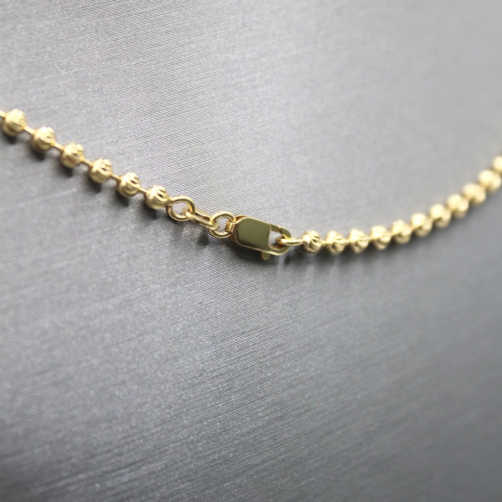 10KT Gold Unisex Bead Chain Necklace - Image 2
