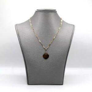 Polished Heart Paperclip Necklace – 14KT Gold