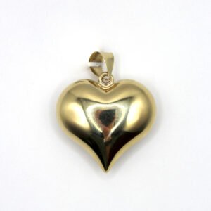 Polished Puffed Heart Pendant – 10KT Gold