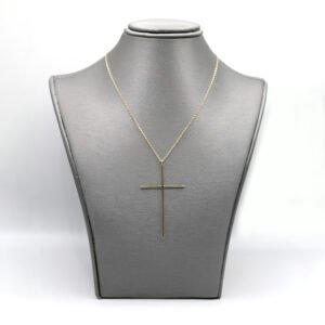 Polished Classic Cross Necklace – 14KT Gold