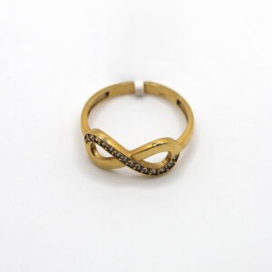 Women's Crystal Accent Infinity Ring – 10KT Gold – Size 6 3/4