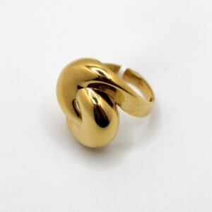 Women's Puffed Sculptural Wrap Statement Ring – 10KT Gold – Size 8