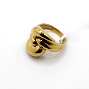 Women's Puffed Sculptural Knot Statement Ring – 10KT Gold – Size 8