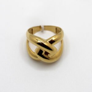 Women's Puffed Crisscross Statement Ring – 10KT Gold – Size 8