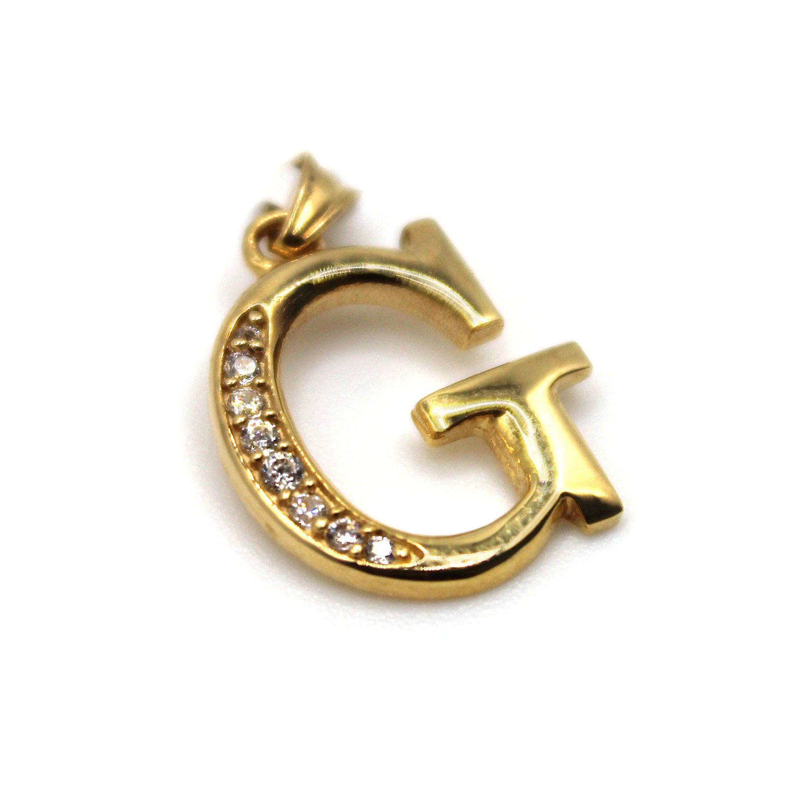 Zirconia Initial "G" – 10KT Pendant - Image 2