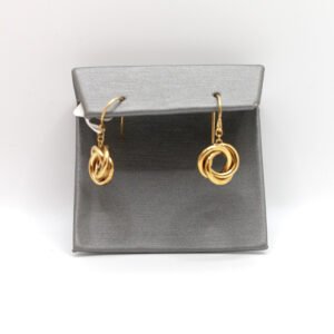 Polished Love Knot Drop Earrings – 10KT Gold