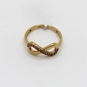 Women's Crystal Accent Infinity Ring – 10KT Gold – Size 7 1/4