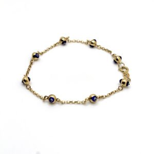 Women's Evil Eye Station Bracelet – 10KT Gold